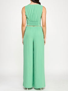 Sarah Aqua Pants Set