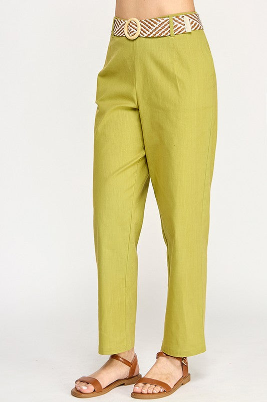 Santi Belted Straight Leg Pants