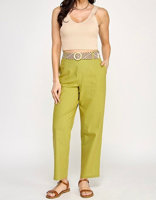 Santi Belted Straight Leg Pants