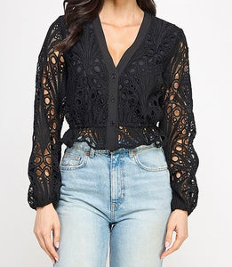 Andy Crochet Long Sleeve Top