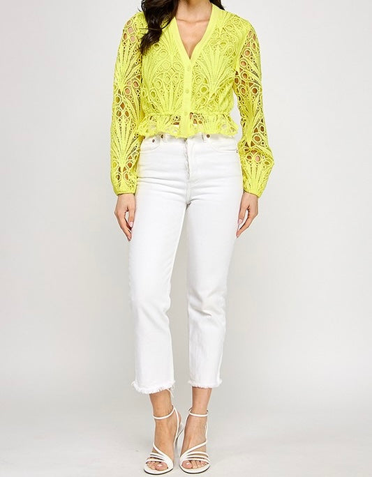 Andy Crochet Long Sleeve Top
