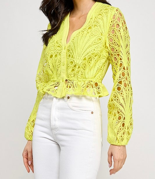 Andy Crochet Long Sleeve Top