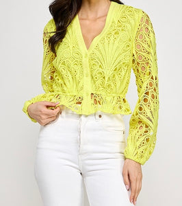 Andy Crochet Long Sleeve Top