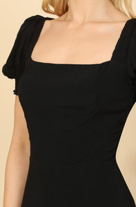 Scarly Puffy Sleeves Short Dress