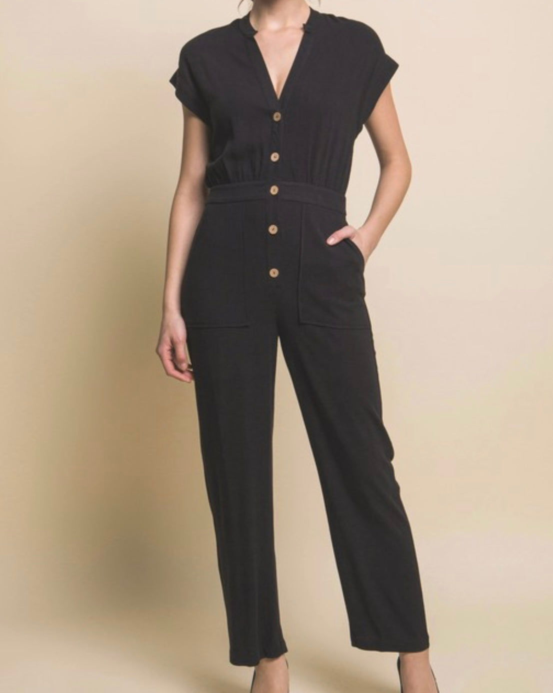 Matthew Cap Sleeve Jumpsuit - Size L