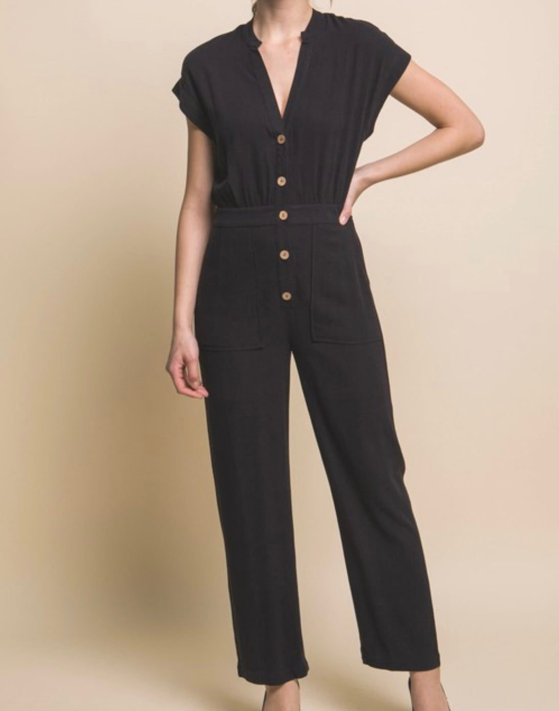 Matthew Cap Sleeve Jumpsuit - Size L