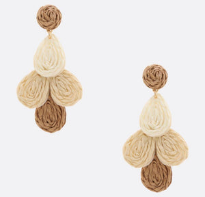Raffia Teardrop Dangle Earrings