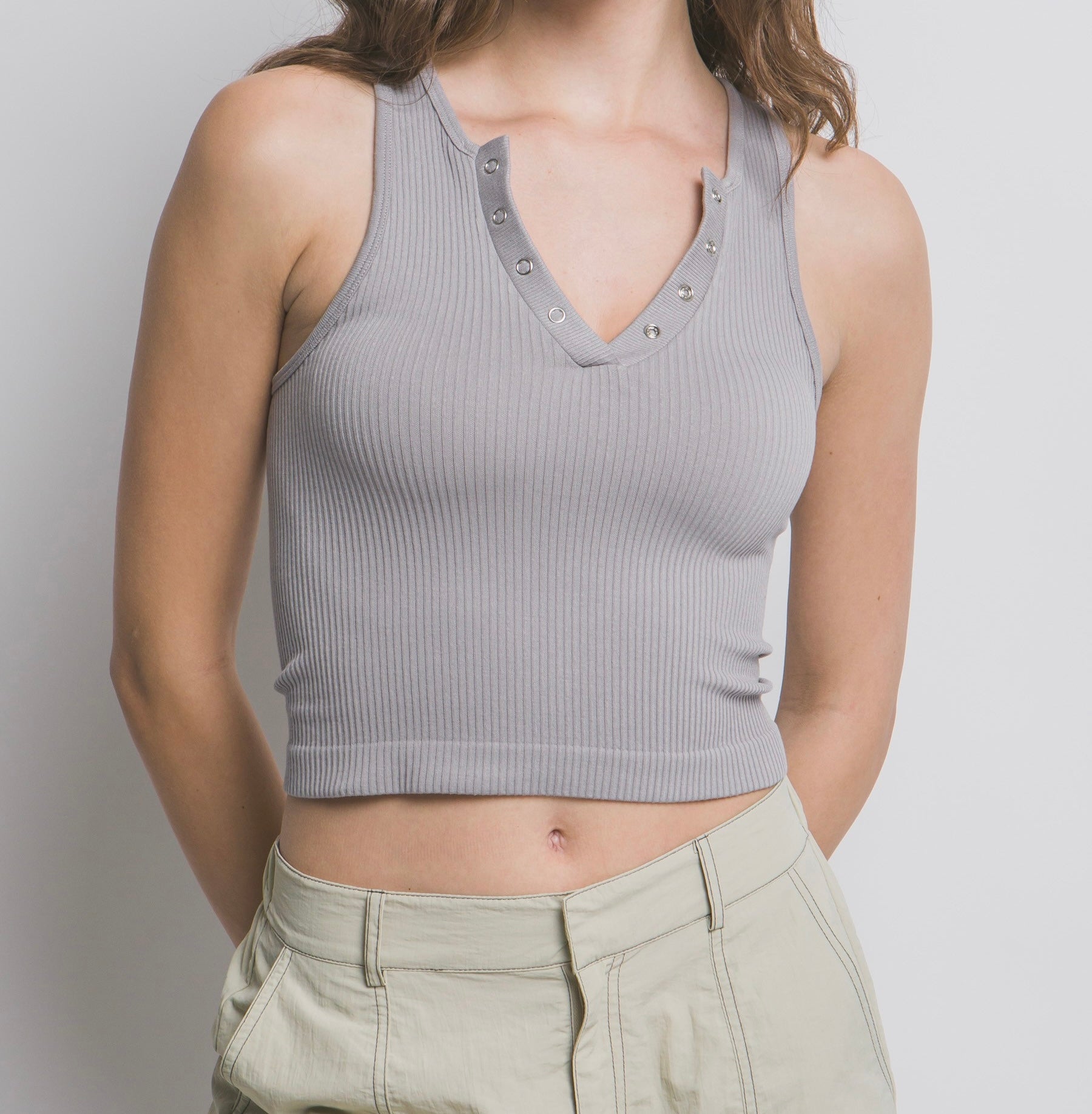 La Básica Snap Button V-Neck (Multiple Colors Available)