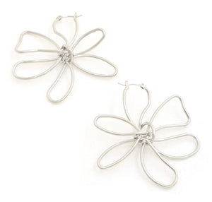 Gold Dipped Wire Flower Earrings (Multiple Colors Available)