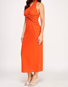 Sarah Draped Halter Dress