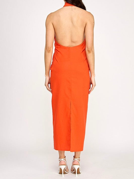 Sarah Draped Halter Dress