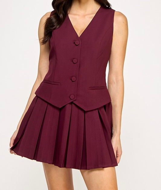 Scarlett Pleated Vest Dress