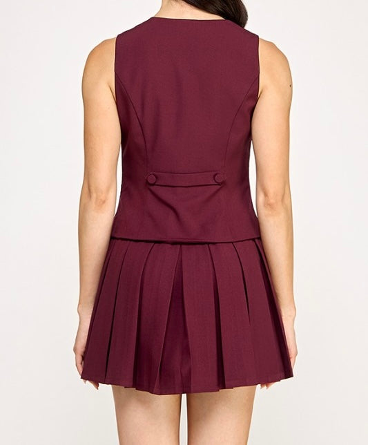 Scarlett Pleated Vest Dress