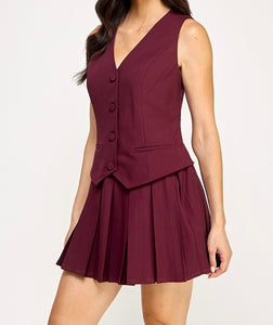 Scarlett Pleated Vest Dress