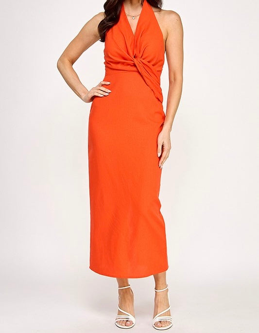 Sarah Draped Halter Dress