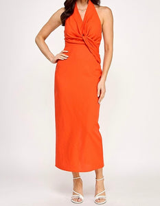 Sarah Draped Halter Dress