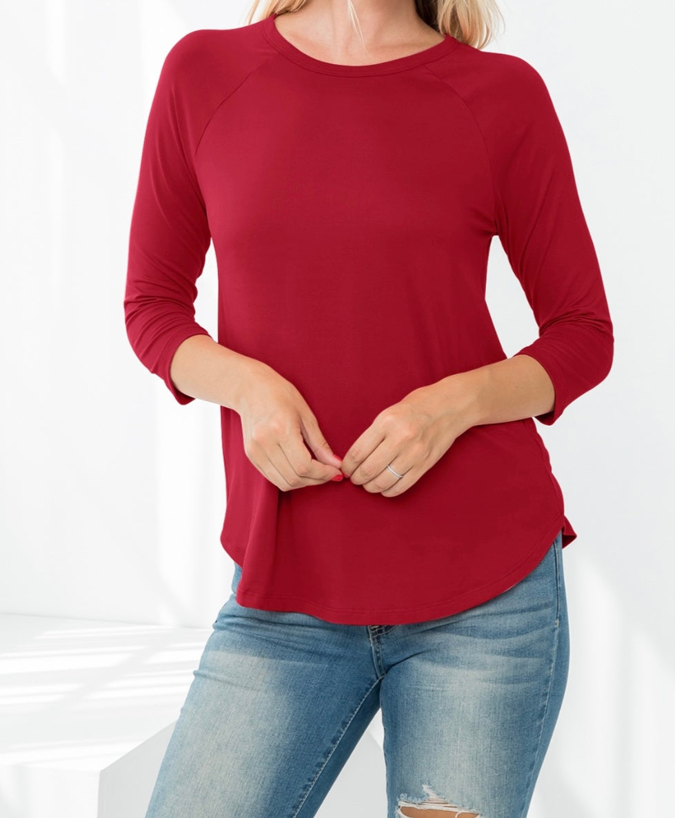 La Básica 3/4 Sleeve Top
