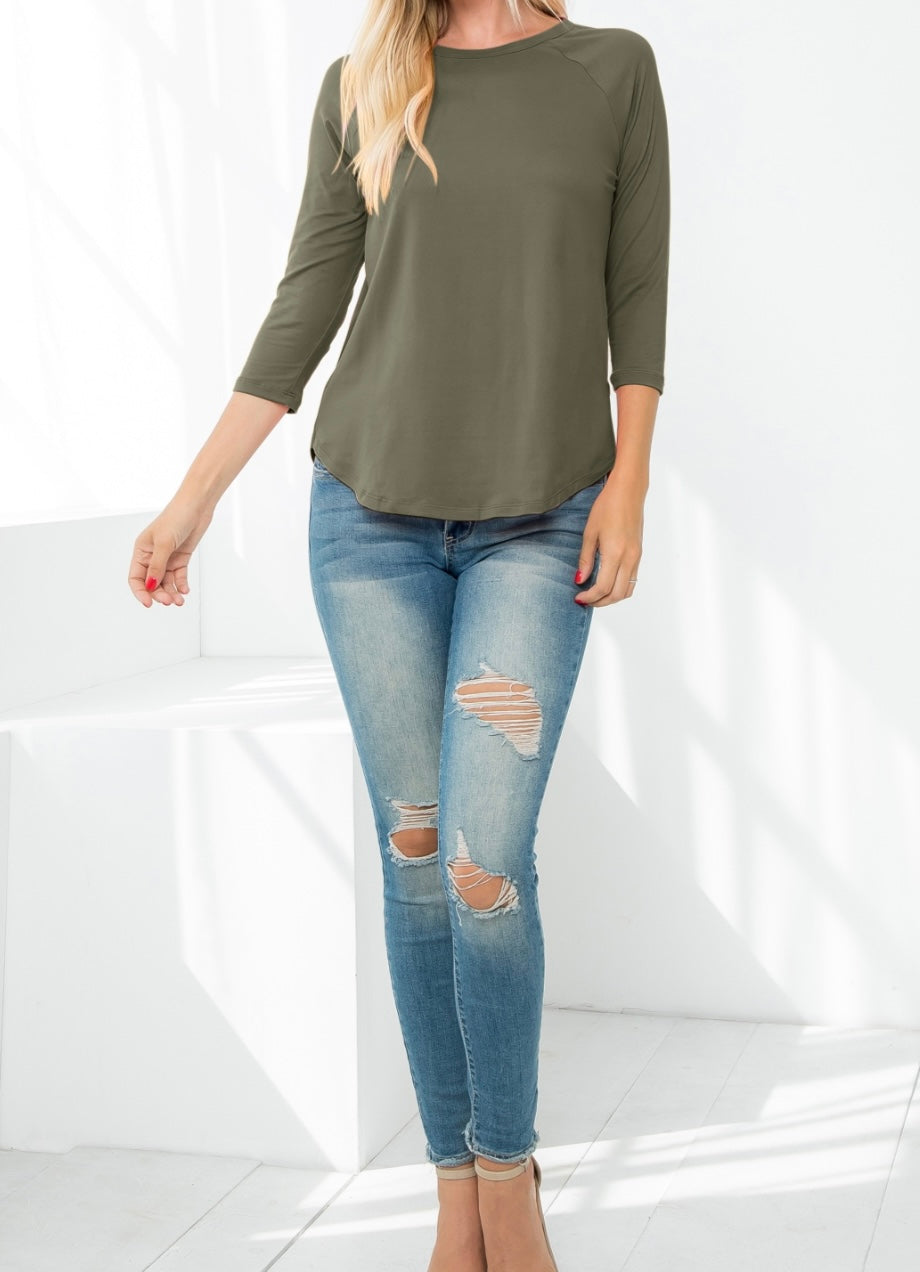La Básica 3/4 Sleeve Top
