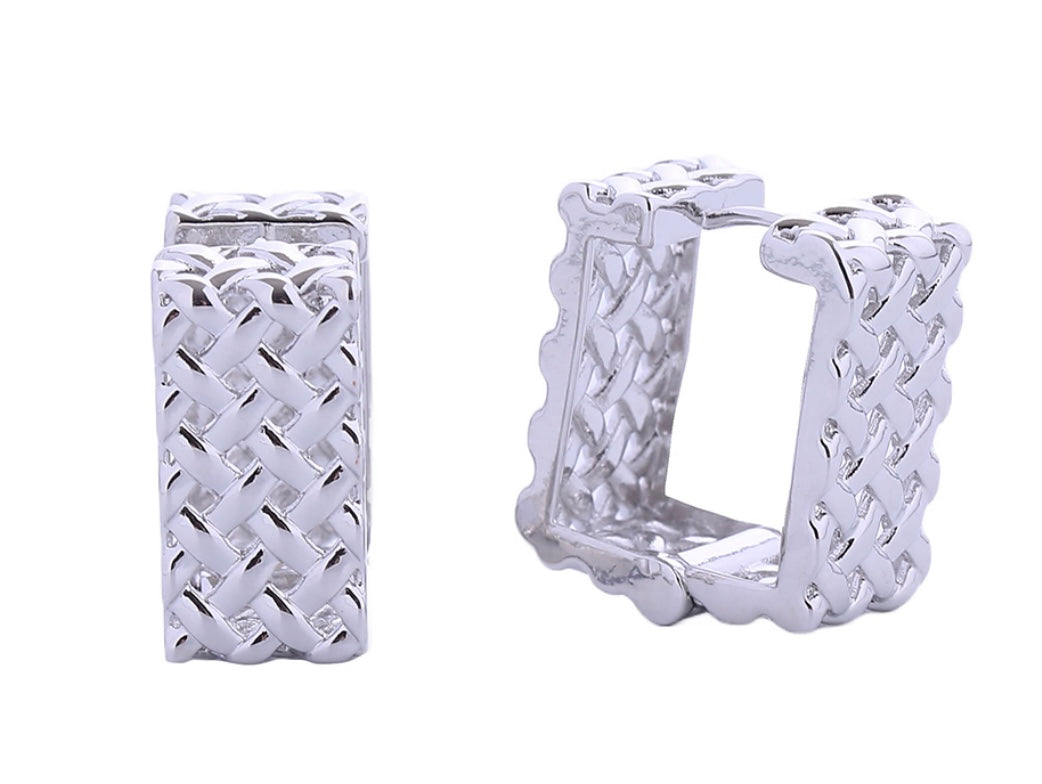 Gold Dipped Textured Huggie Earrings