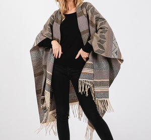 Printed Open Poncho