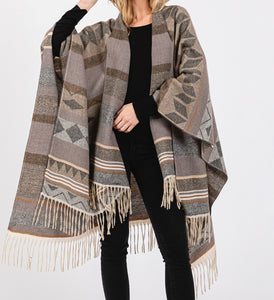 Printed Open Poncho