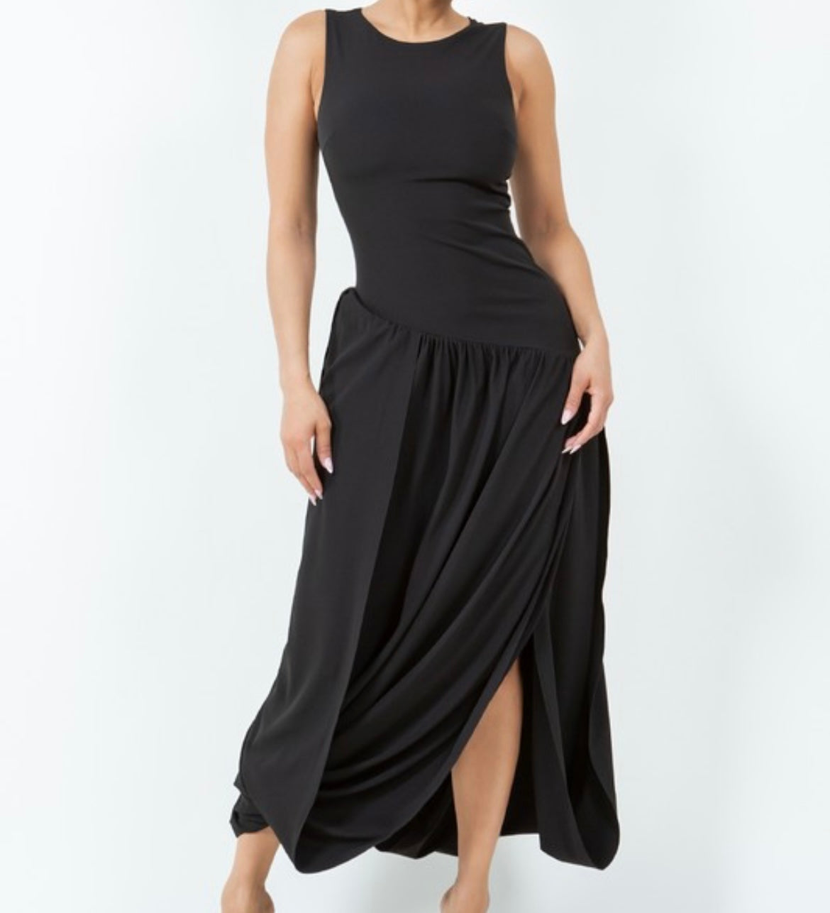 Nina Asymmetric Bubble Maxi Dress