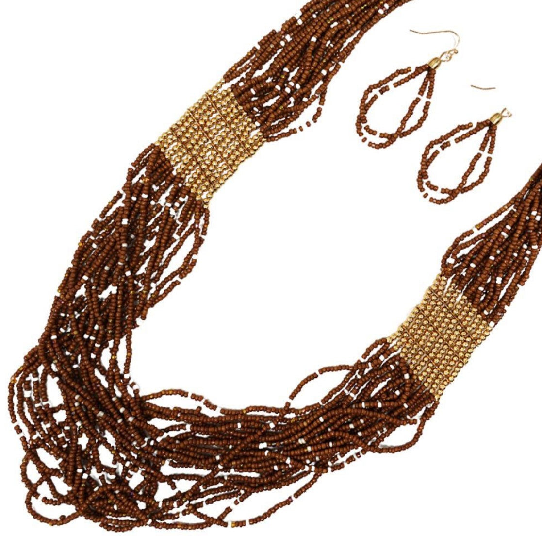 Seed Bead Layered Necklace Set