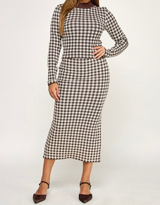 Andy Houndstooth Skirt Set
