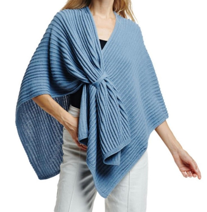Rib Knit Pull Through Poncho