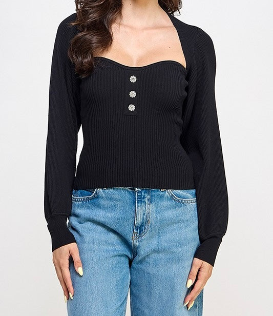 Luna Tube Top + Bolero Sweater Set