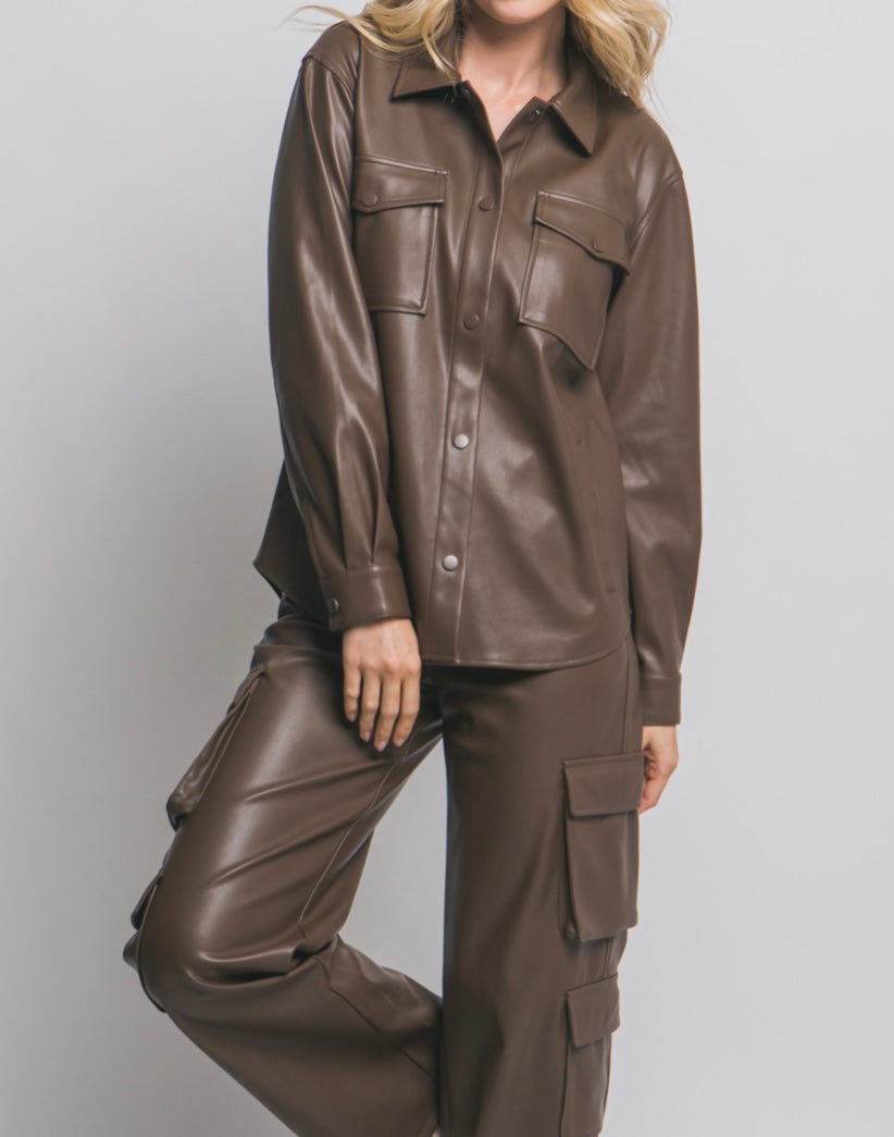 Zuleyka Leatherette Shacket