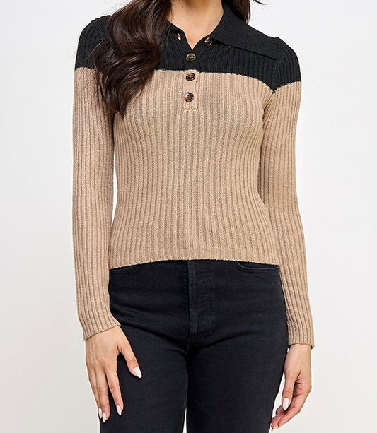 Jaden Color Block Knit Top - Size S