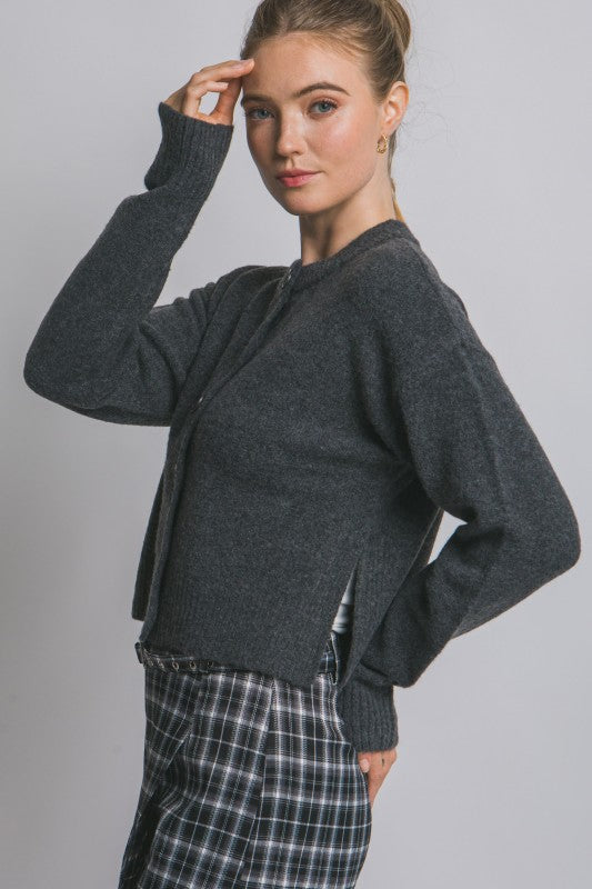 Scarly Crew Neck Cardigan