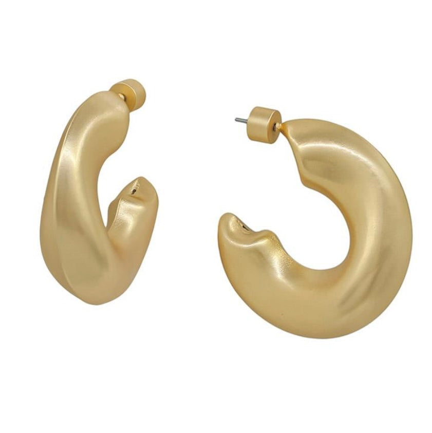 Chunky Waved Metal Hoops