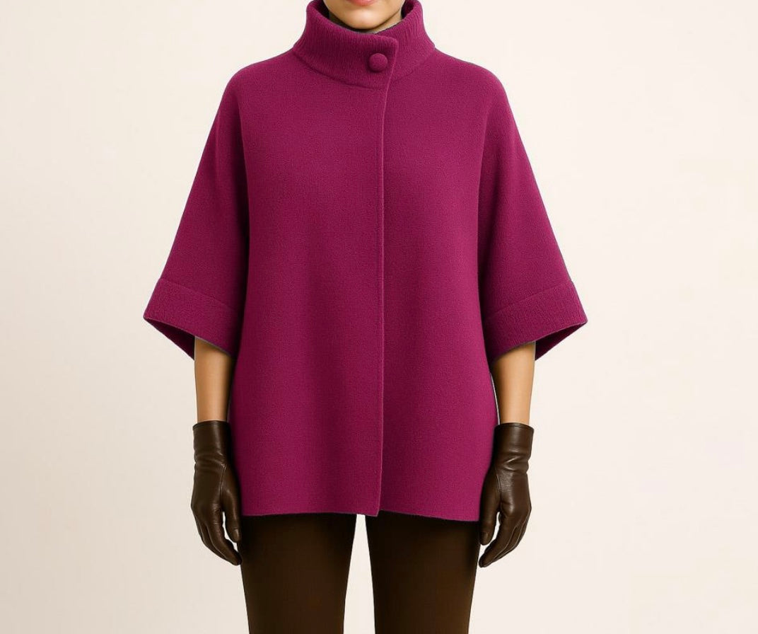 Ari High Neck Poncho Cardigan