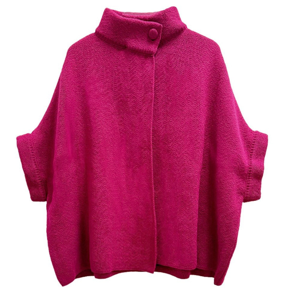 Ari High Neck Poncho Cardigan