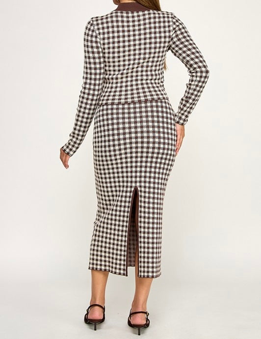 Andy Houndstooth Skirt Set