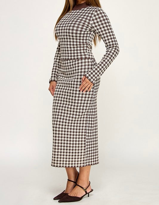 Andy Houndstooth Skirt Set