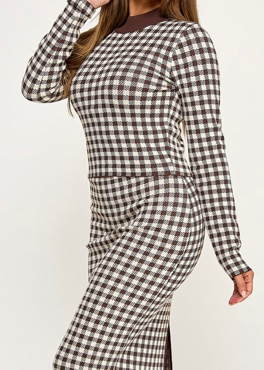 Andy Houndstooth Skirt Set