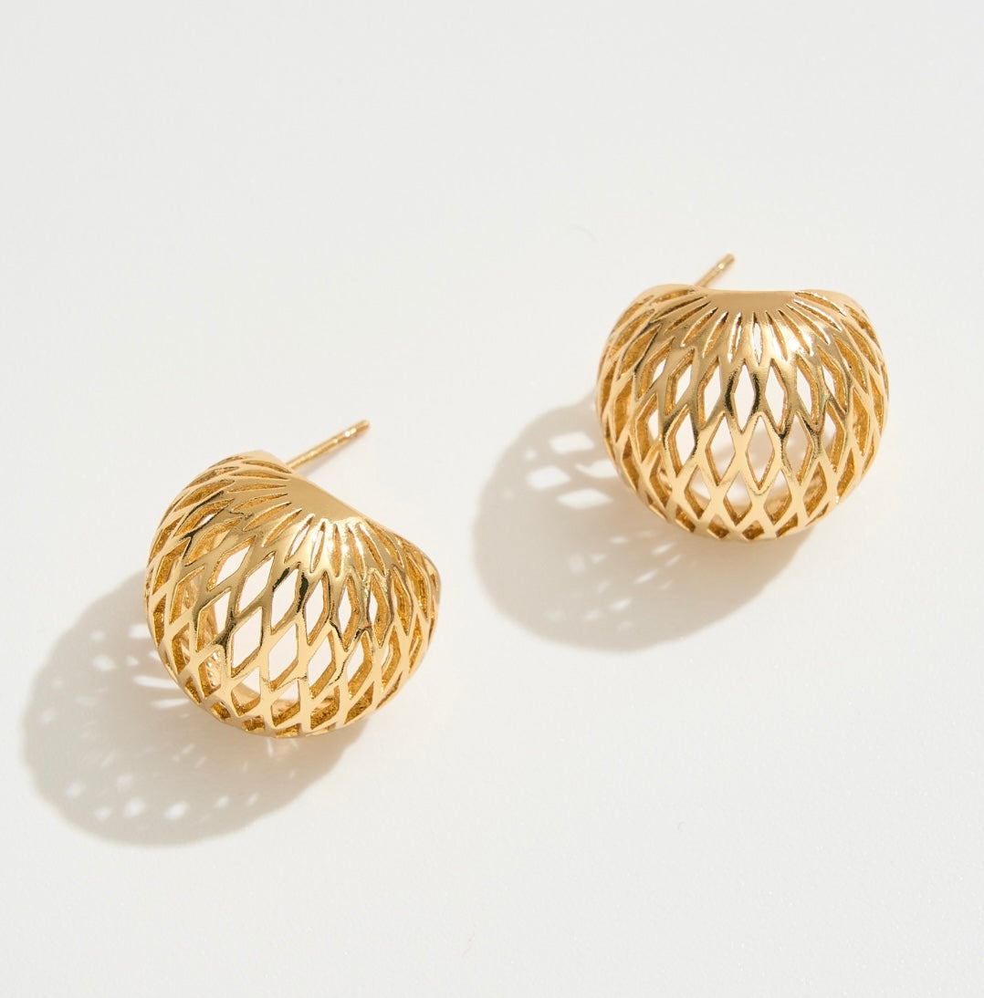 Modern Mesh Stud Earrings