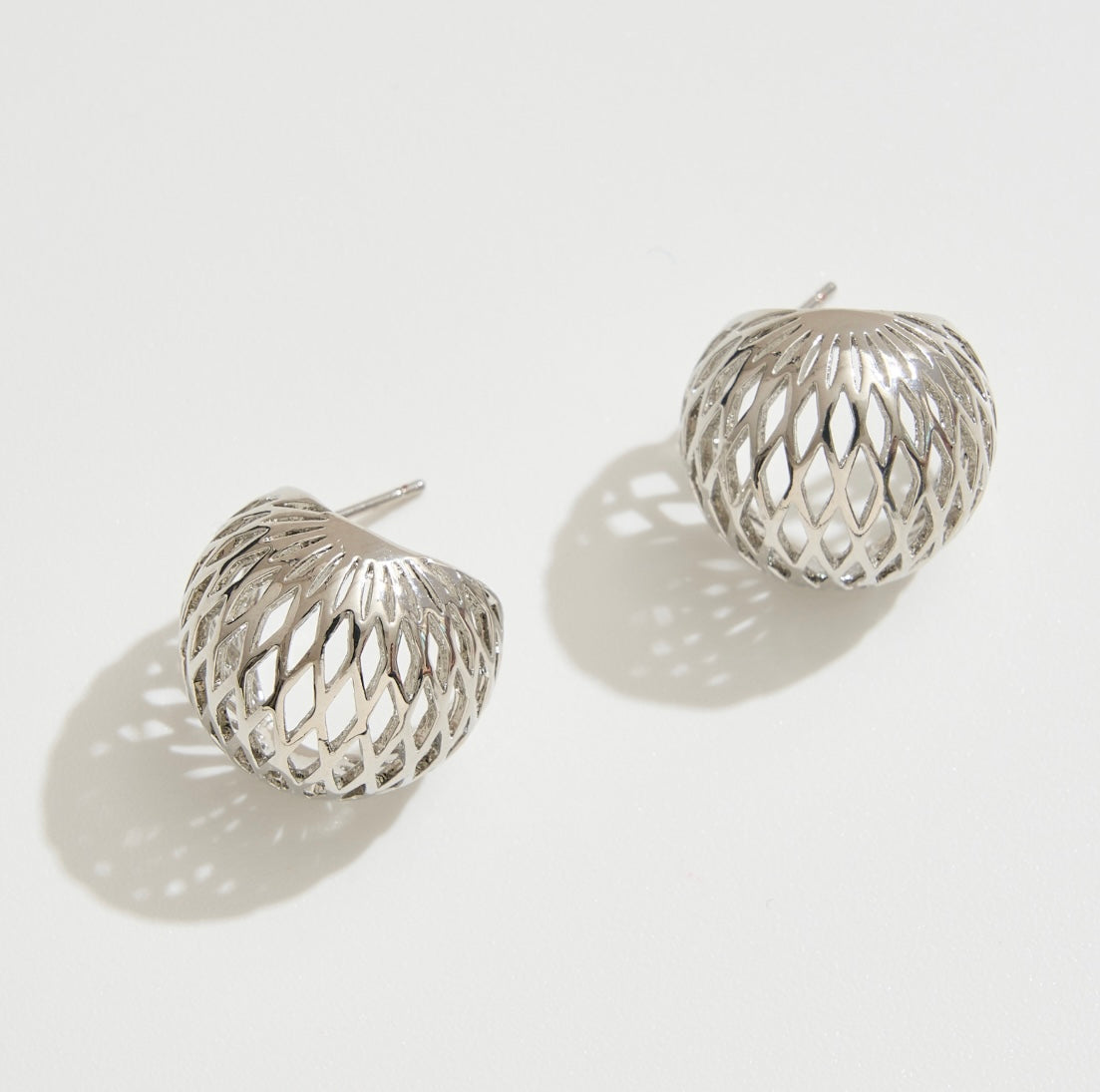 Modern Mesh Stud Earrings