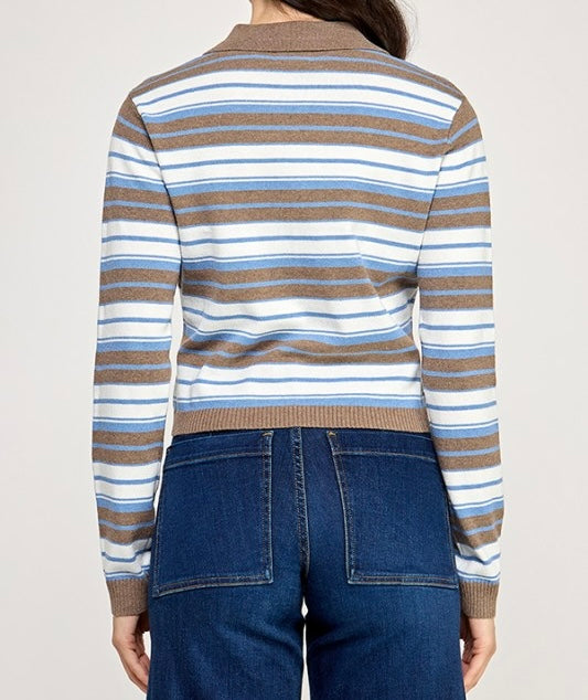 Jaden Striped Polo Sweater