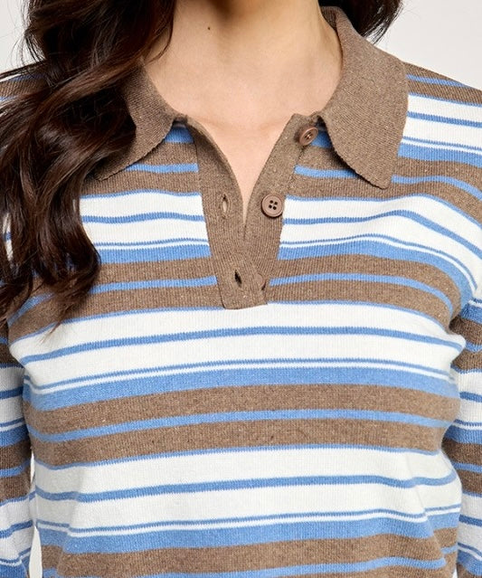 Jaden Striped Polo Sweater