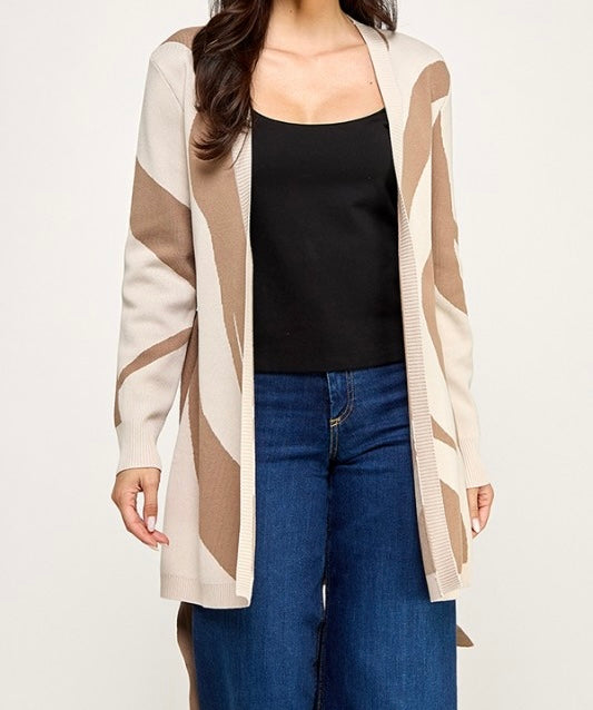 Santi Printed Belted Cardigan (Multiple Colors Available)
