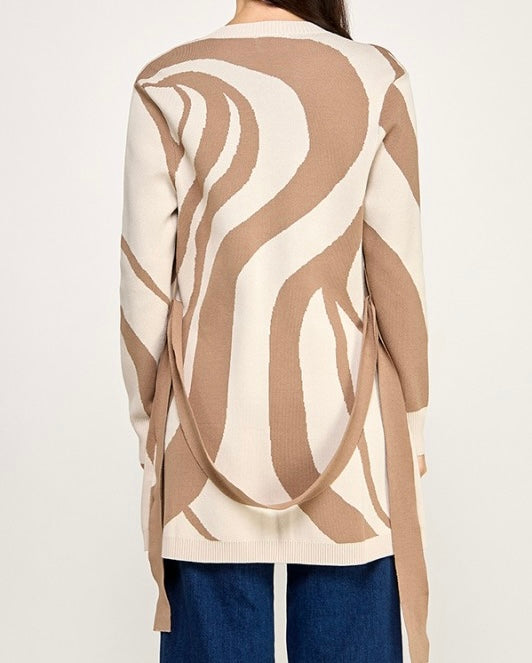 Santi Printed Belted Cardigan (Multiple Colors Available)