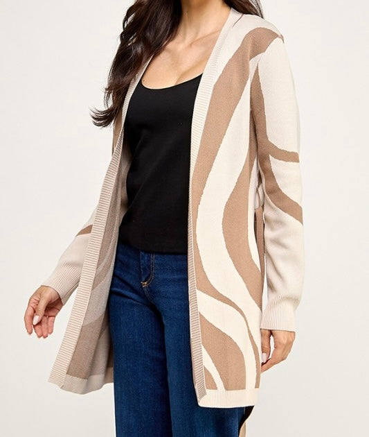 Santi Printed Belted Cardigan (Multiple Colors Available)