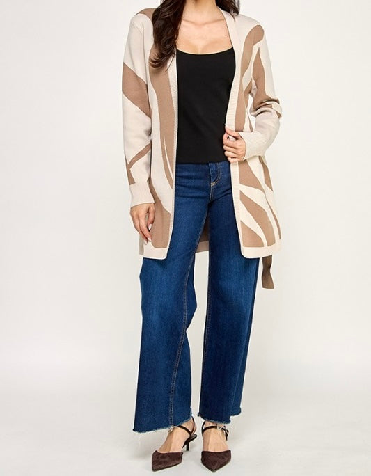 Santi Printed Belted Cardigan (Multiple Colors Available)