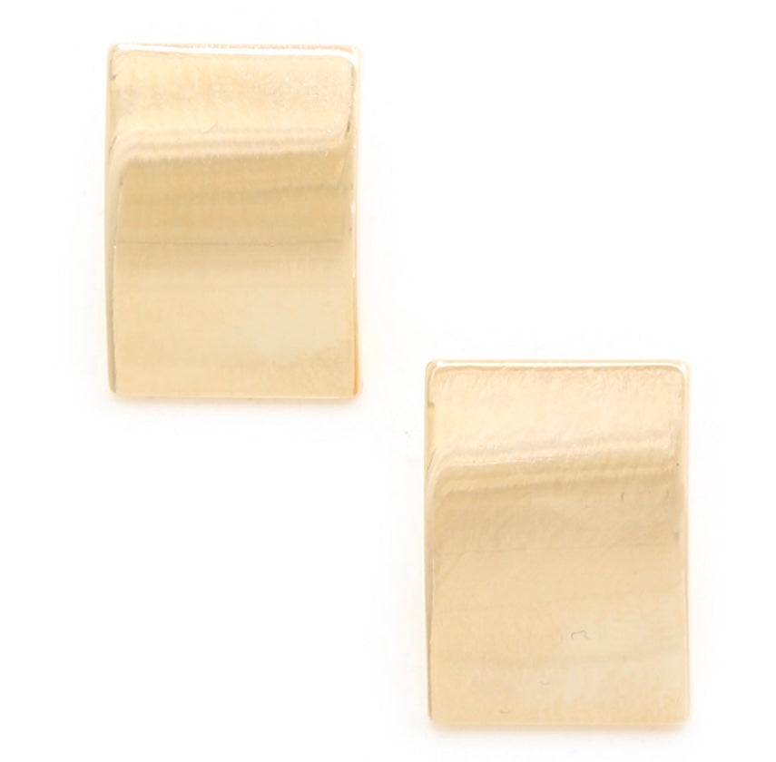 Gold Dipped Rectangle Studs (Multiple Colors Available)