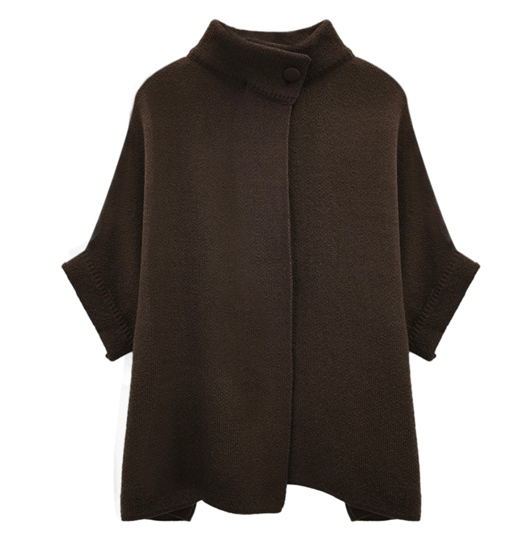 Ari High Neck Poncho Cardigan