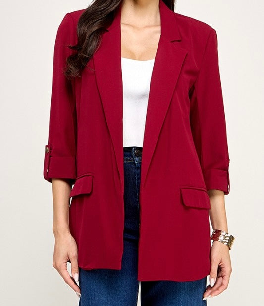Julian 3/4 Sleeve Open Blazer